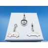 VW jewelry three pendant for a chain, Bulli, Beetle, Wolfsburg Crest