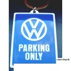 VW Keychain PARKING ONLY blue-white