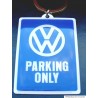 VW Keychain PARKING ONLY blue-white