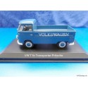 VW T1 bus flatbed with advertising VOLKSWAGEN taubenblau