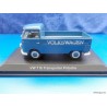 VW T1 bus flatbed with advertising VOLKSWAGEN taubenblau
